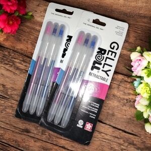 NWT Gelly Roll Retractable Gel Pen Set, Stardust 08 3-Pack×2